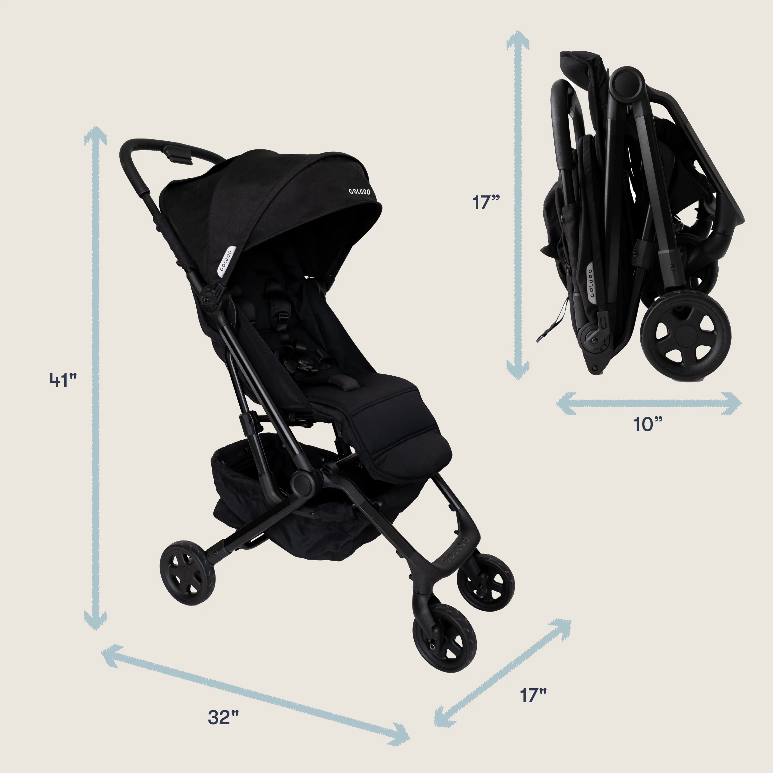 The Compact Stroller+ & Cozy Deluxe Bundle, Cool Grey - Image 3